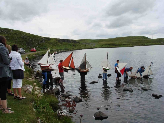 The launch of the boats for the Manor House Cup model yacht race. Photo: Michael Black